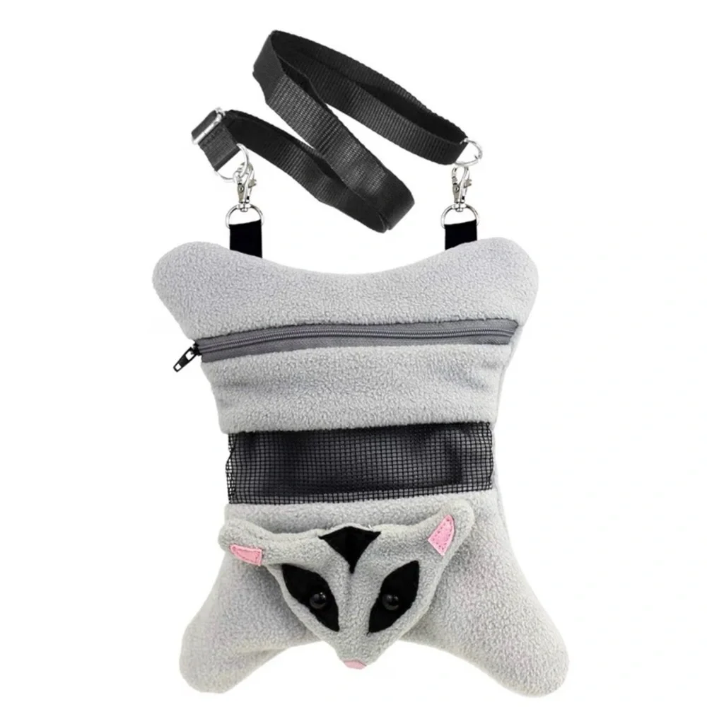 Cozy Gray Pet Carrier with Animal Face